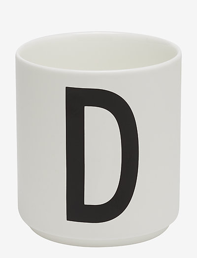 Porcelain cup a-z, æ, ø - kopper - white