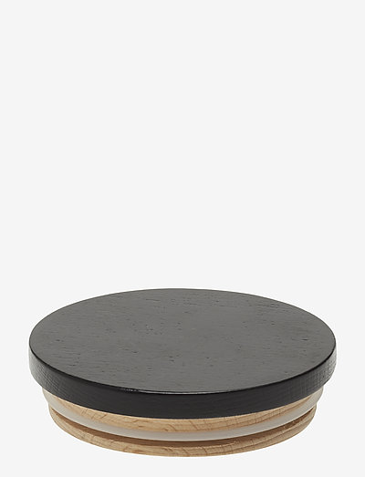 Wooden lid for porcelain cup - coffee cups - black