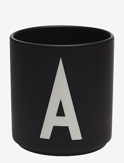Black Porcelain Cups A-Z - kopper - black