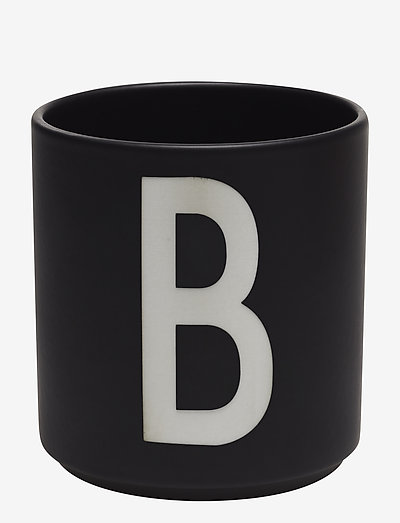Black Porcelain Cups A-Z - koppar - black
