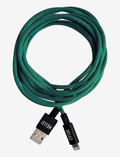 Extra long cable Iphone 1.85 m - lādētāji un vadi - darkgreen