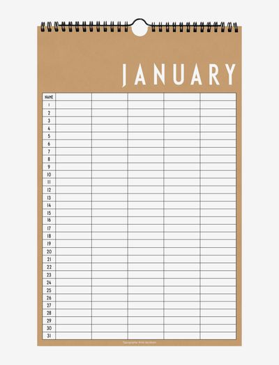 Monthly planner - skrifstofuvörur - beige