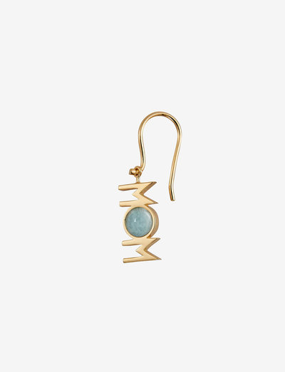 Great Mom Ear hanger (1 pcs) - pendant earrings - blue