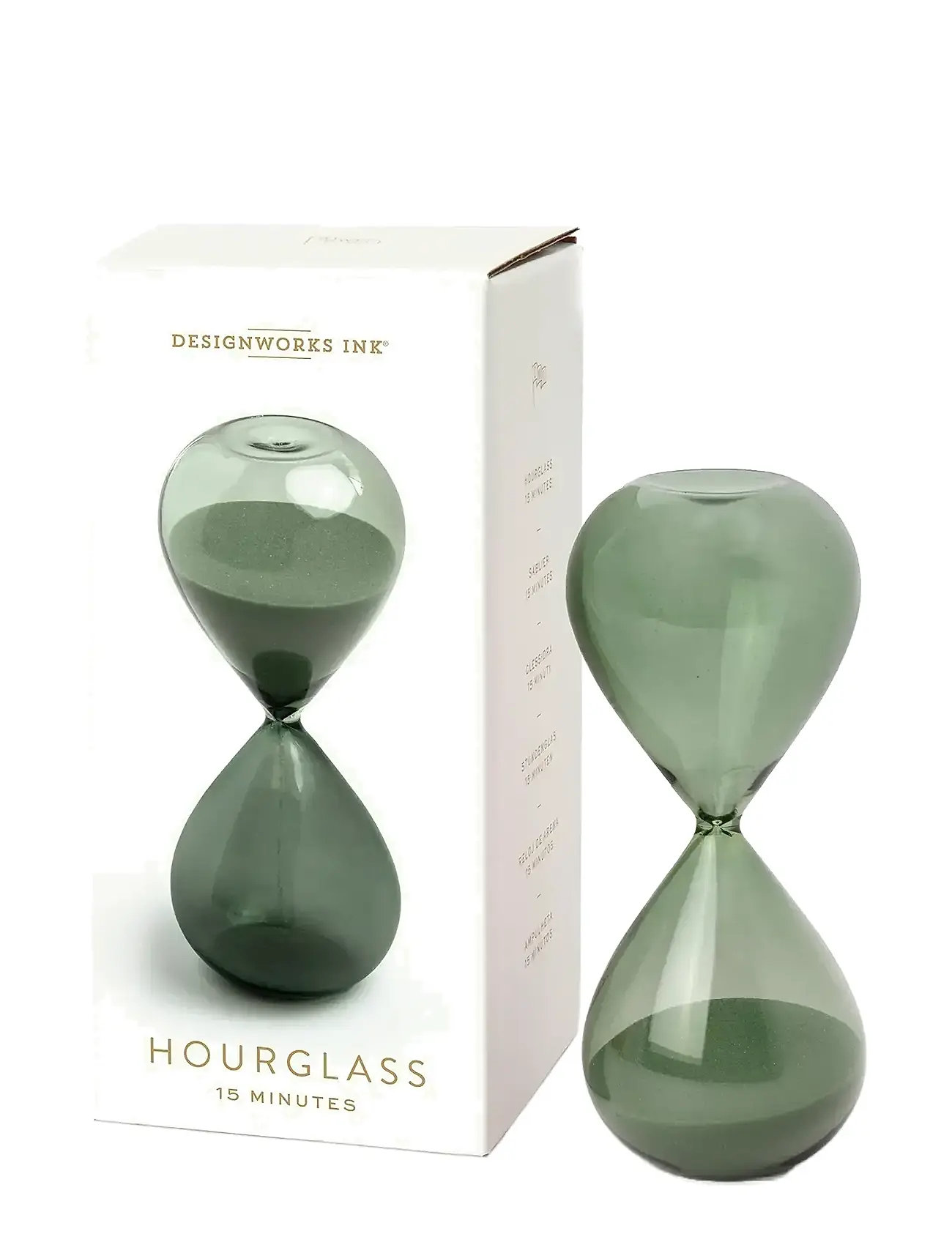 DESIGNWORKS INC Timeglas 15 Min Stedsegrøn Grün - H16CM - Unisex