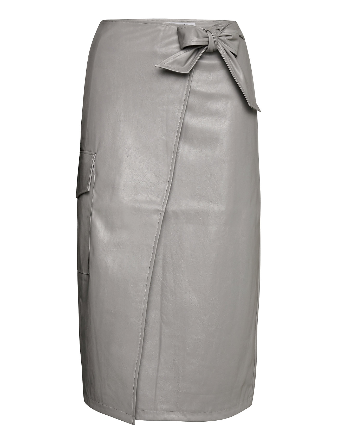 Marie Wrap Skirt Knælang Nederdel Grey DESIGNERS, REMIX