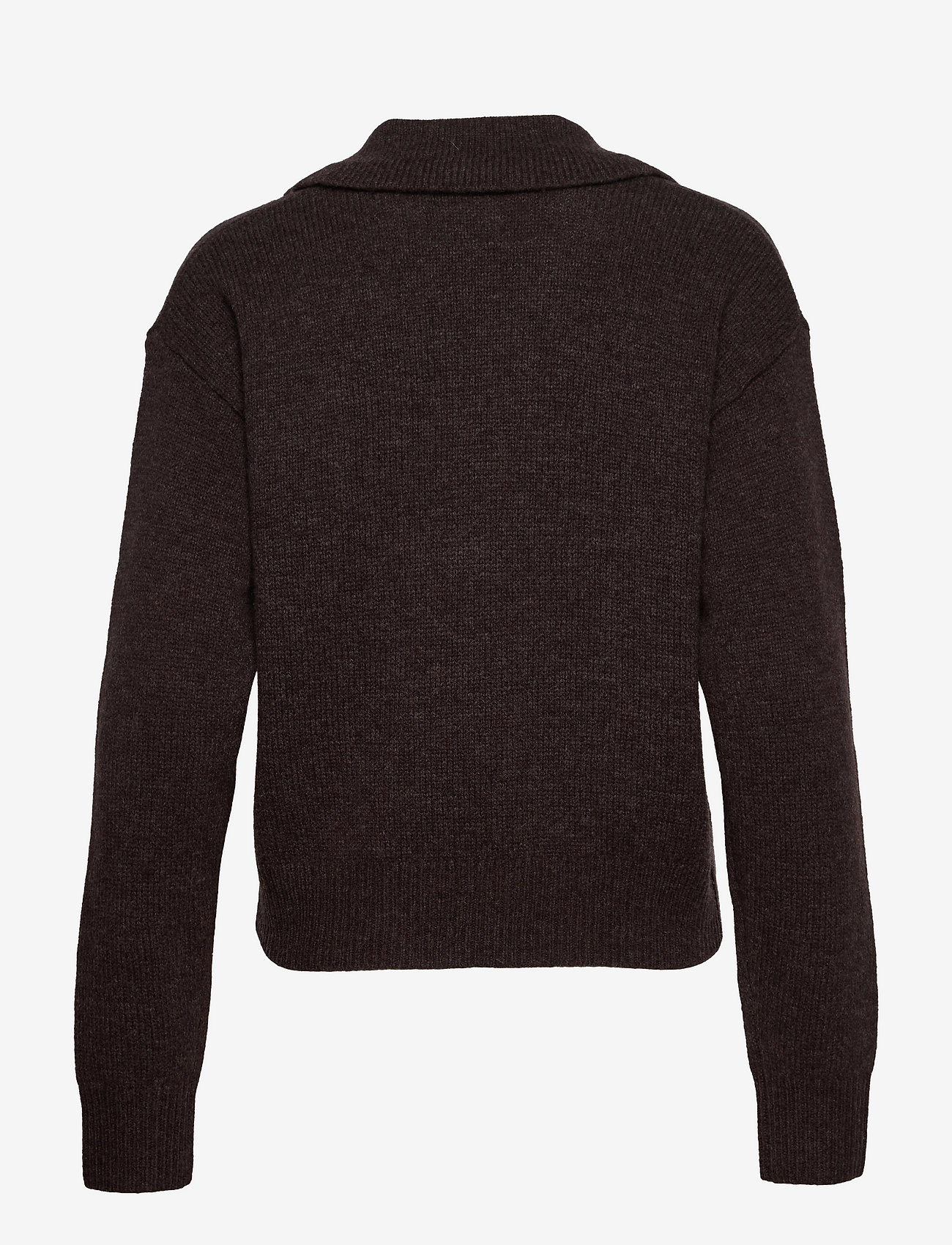 DESIGNERS, REMIX - Carmen Collar Sweater - tröjor - dark brown - 2