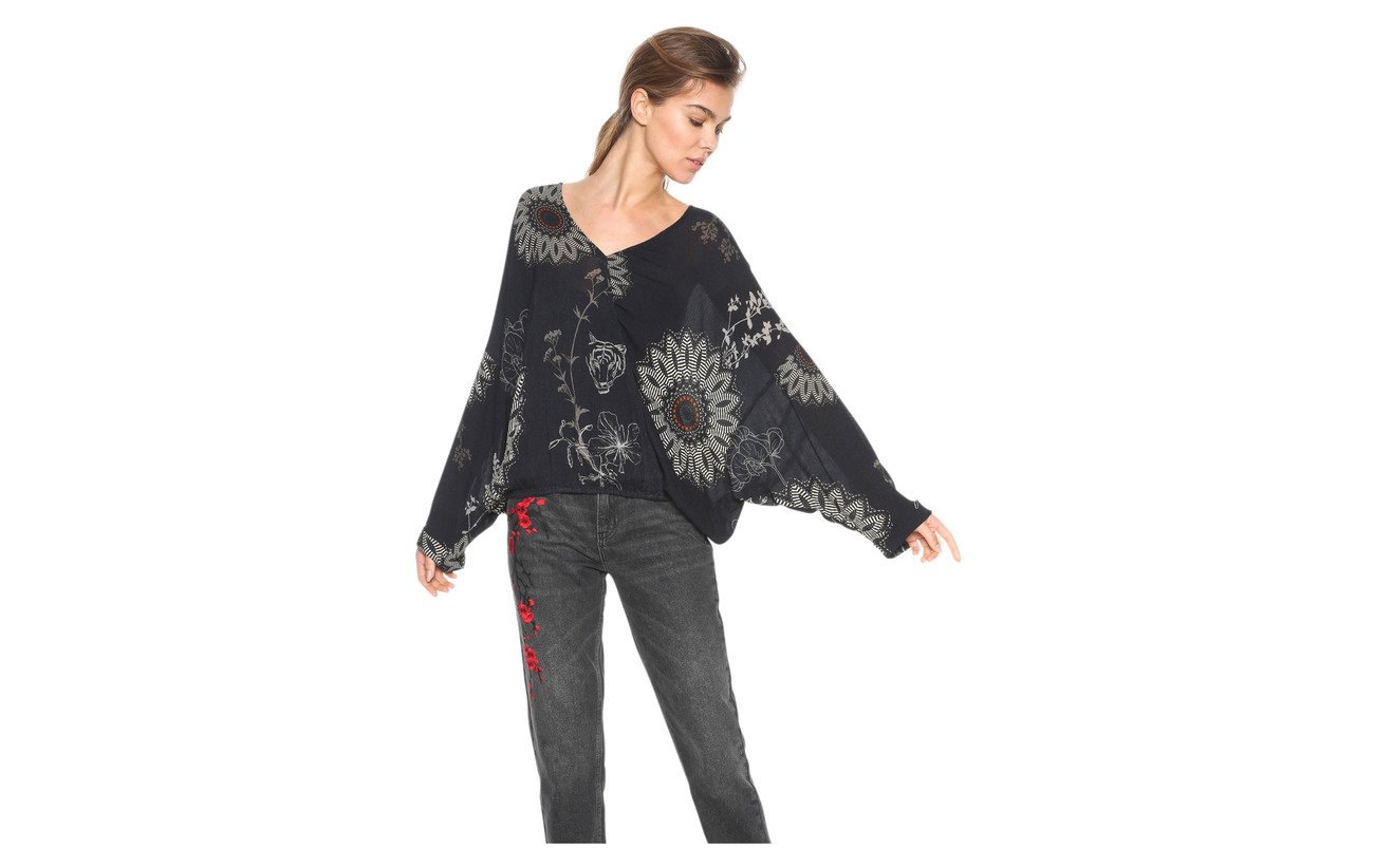 Desigual Blus Negro 100 Viscose Takey 88wqr