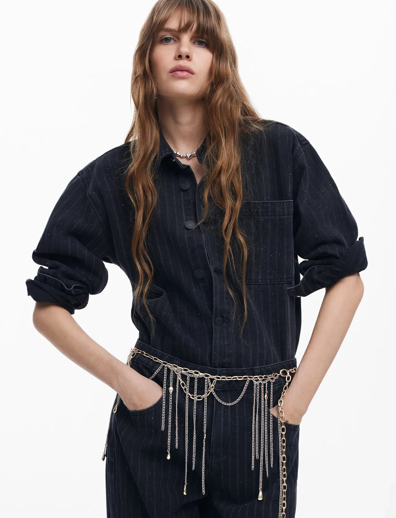 Desigual Paris, XS, Black, Skjorter > Denim-Skjorter, Dame