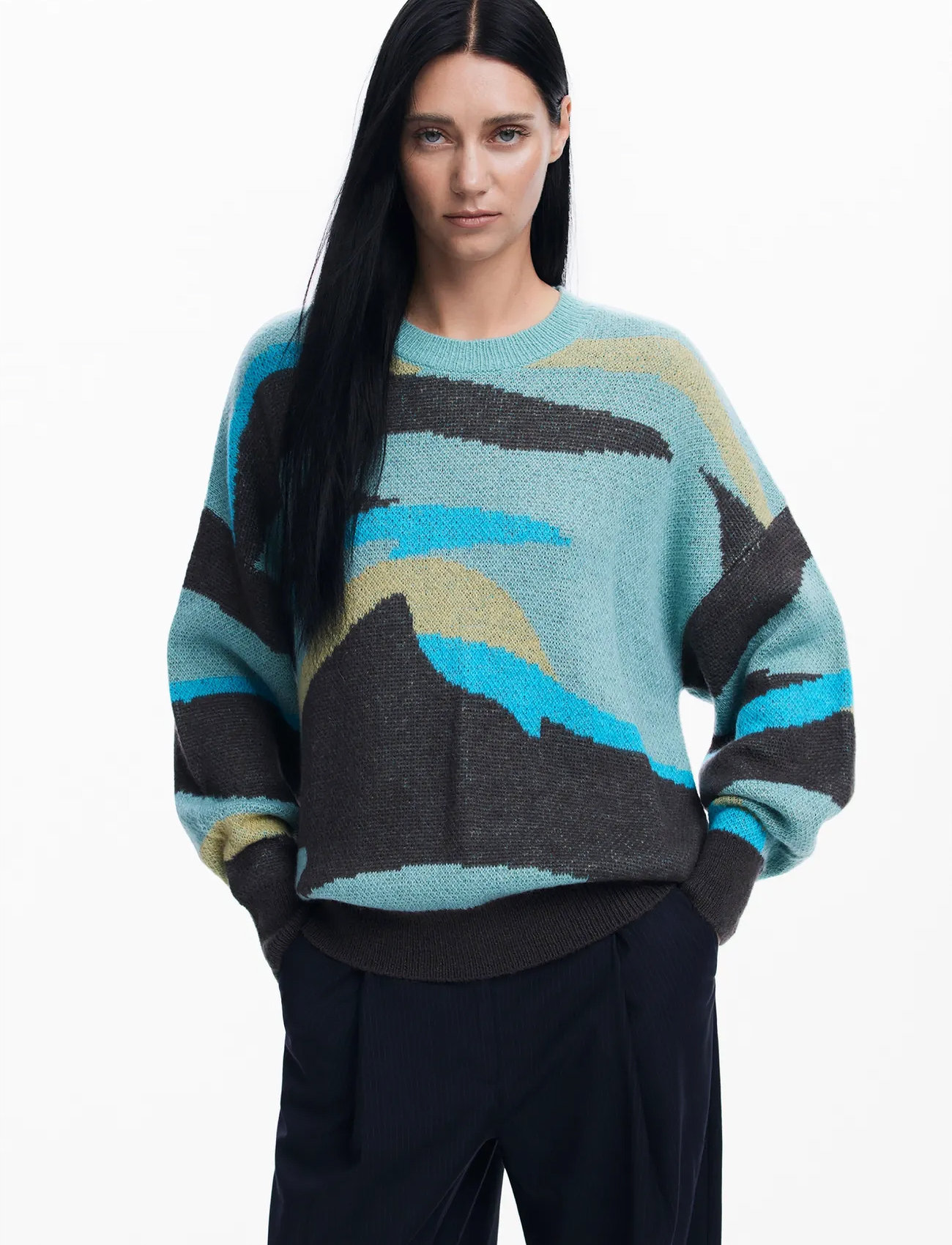 Desigual Thunder Bay, S, Green, Strik > Trøjer, Dame