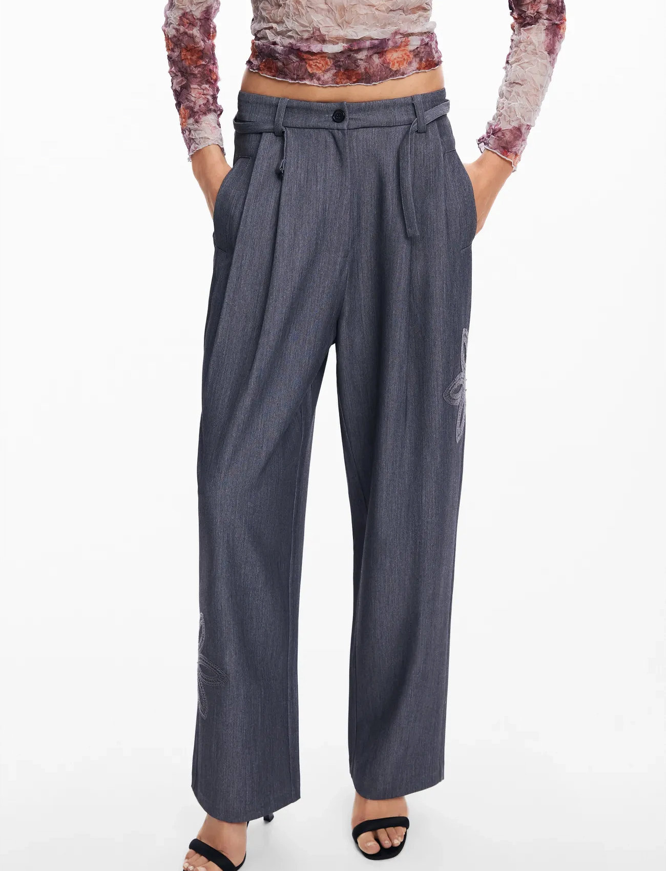 Desigual Rin, M, Grey, Bukser > Jakkesætsbukser, Dame