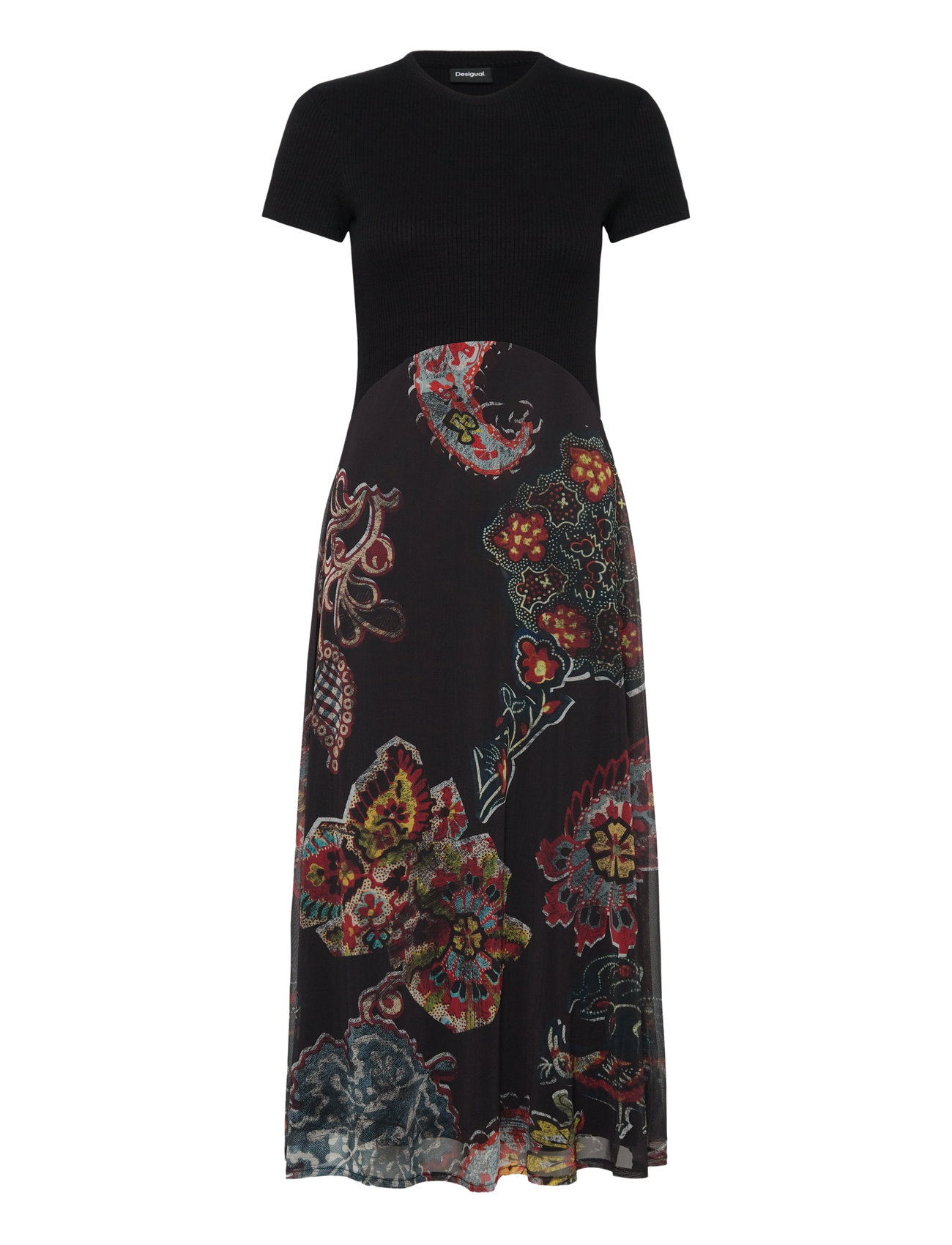 Paisley Mesh Lacroi Dresses T-shirt Dresses Black Desigual