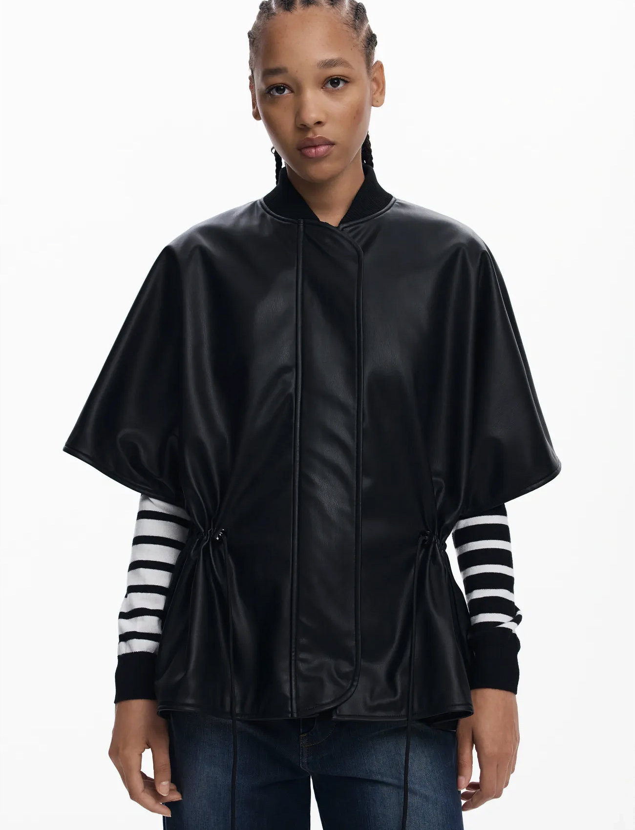 Desigual Poncho Revival Richmond, One Size, Black, Jakker > Læder, Dame