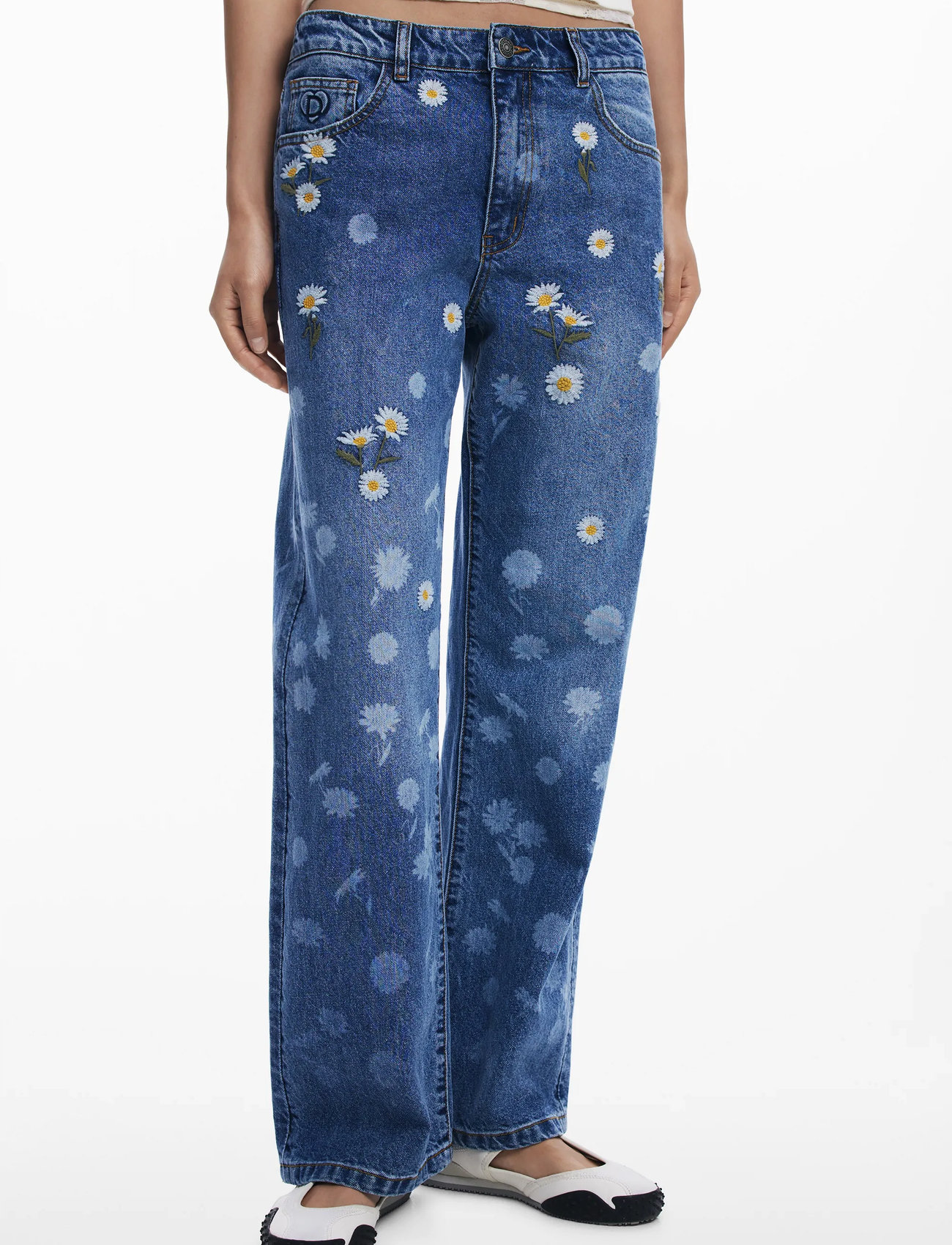 Desigual Daisys, 42, Blue, Jeans > Vidde, Dame