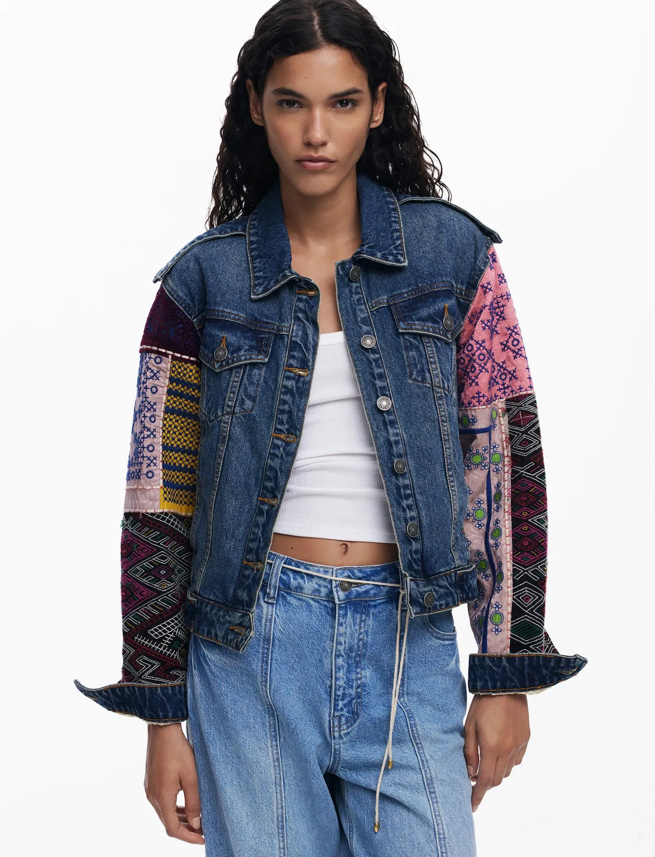 Desigual Etnic, XS, Blue, Jakker > Denim, Dame