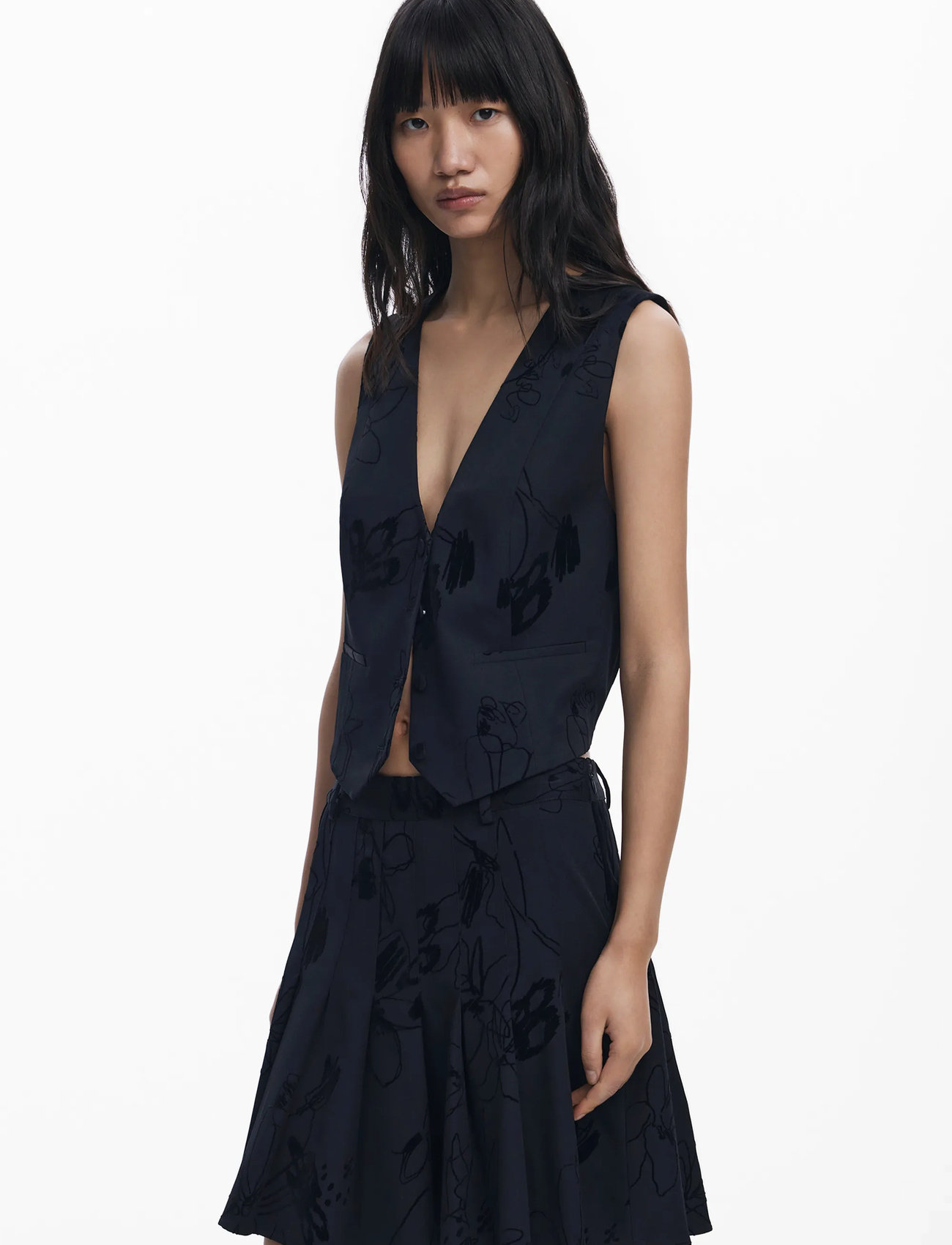 Desigual Flock, XS, Black, Blazere > Blazere Uden Ærmer, Dame