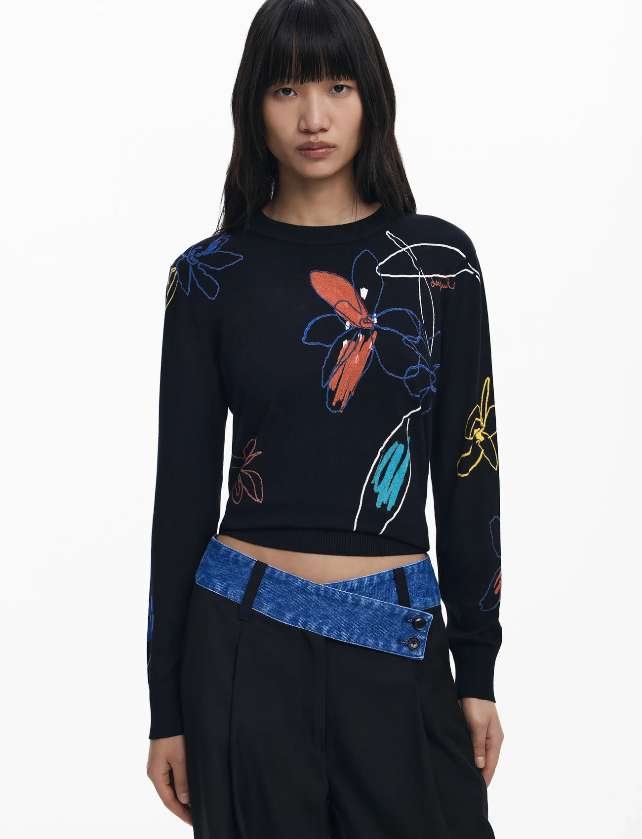 Desigual Arty, XS, Black, T-Shirts & Toppe > Langærmede, Dame