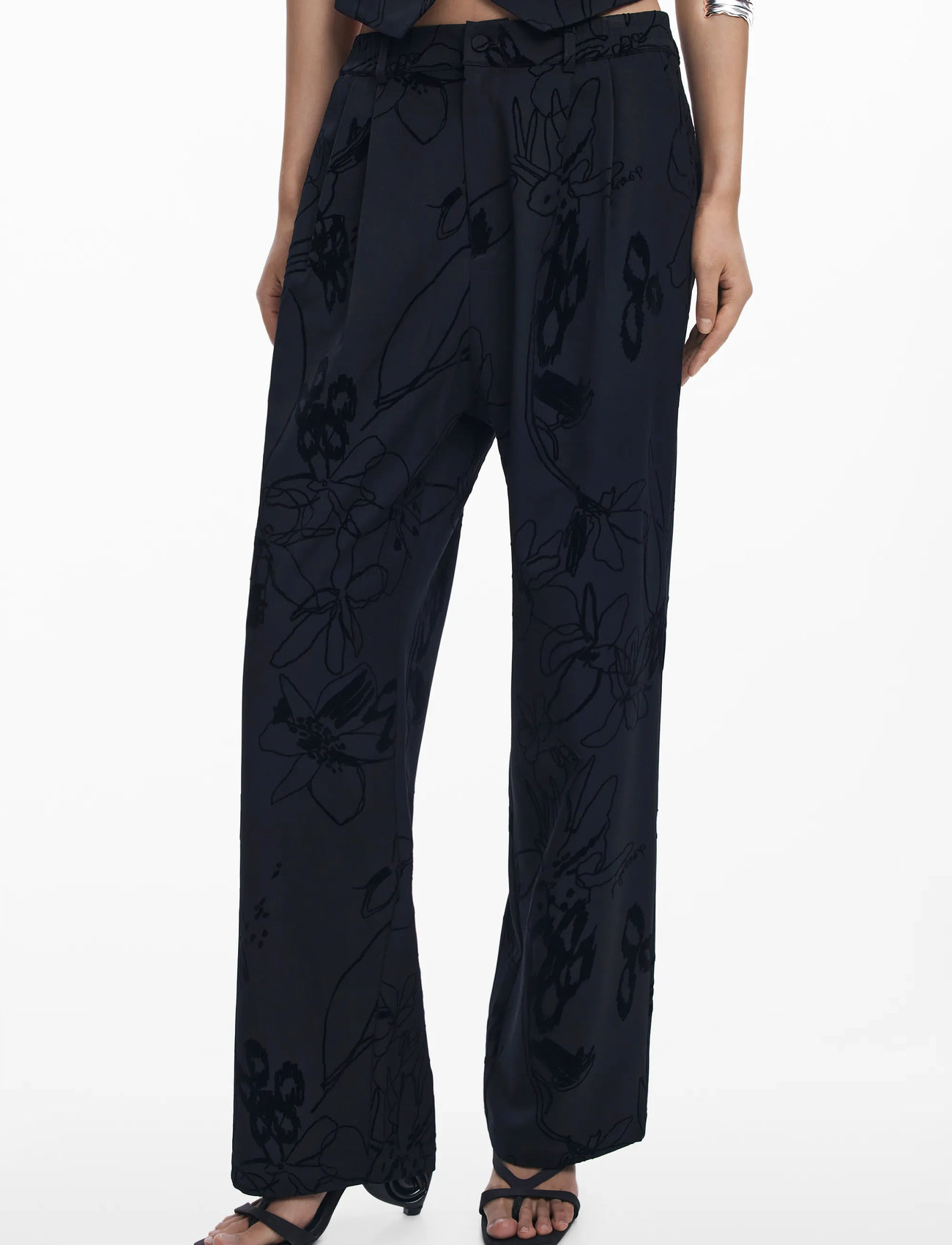 Desigual Flock, S, Black, Bukser > Brede Ben, Dame