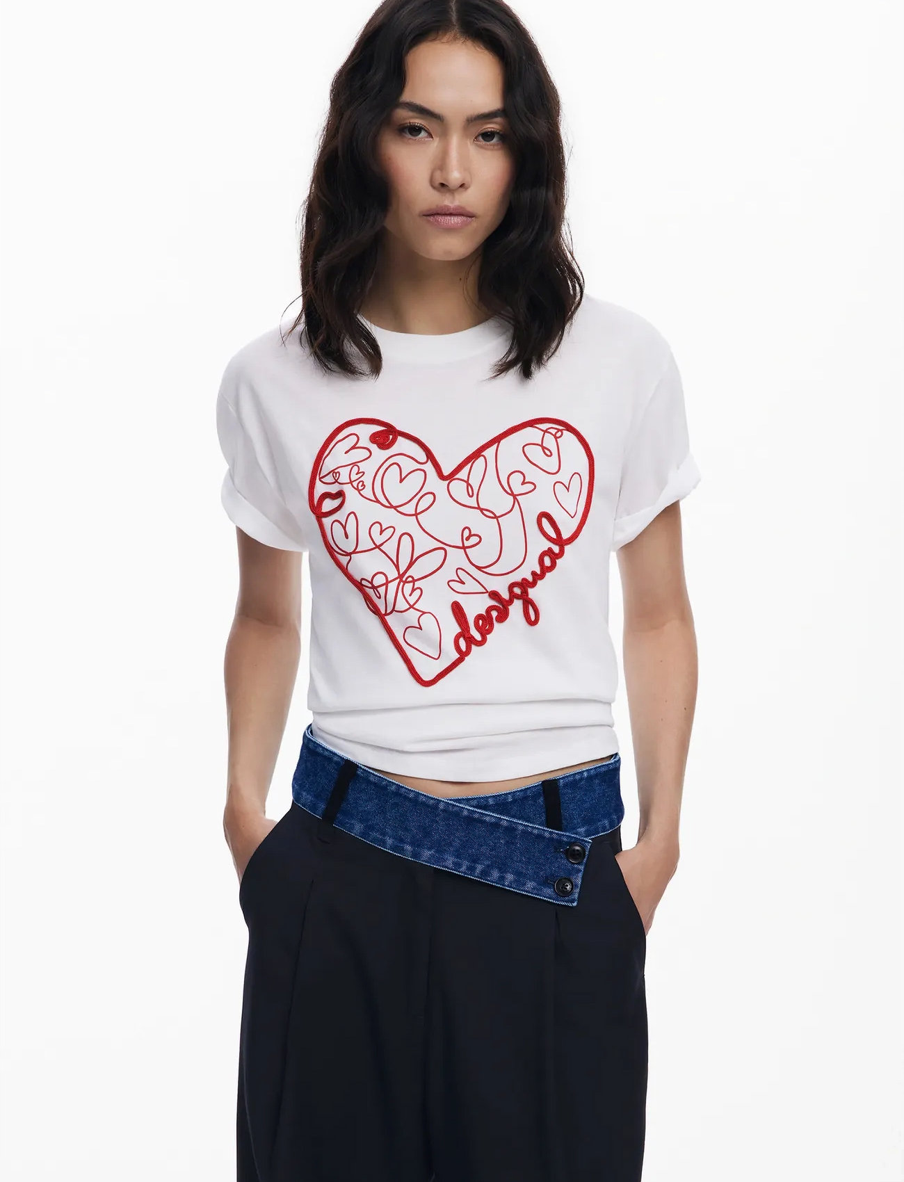Desigual Roma, XS, White, T-Shirts & Toppe > Kortærmede, Dame