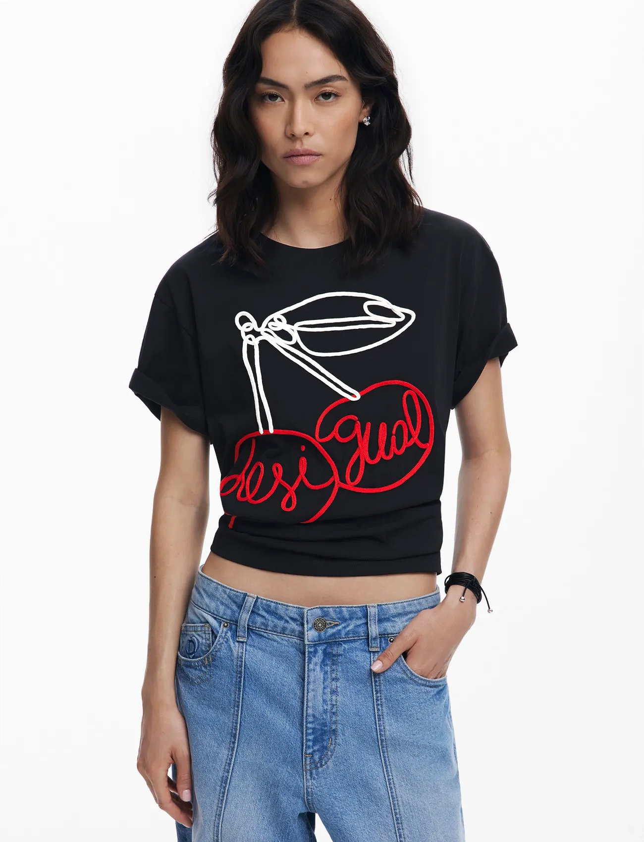 Desigual Berlin, M, Black, T-Shirts & Toppe > Kortærmede, Dame