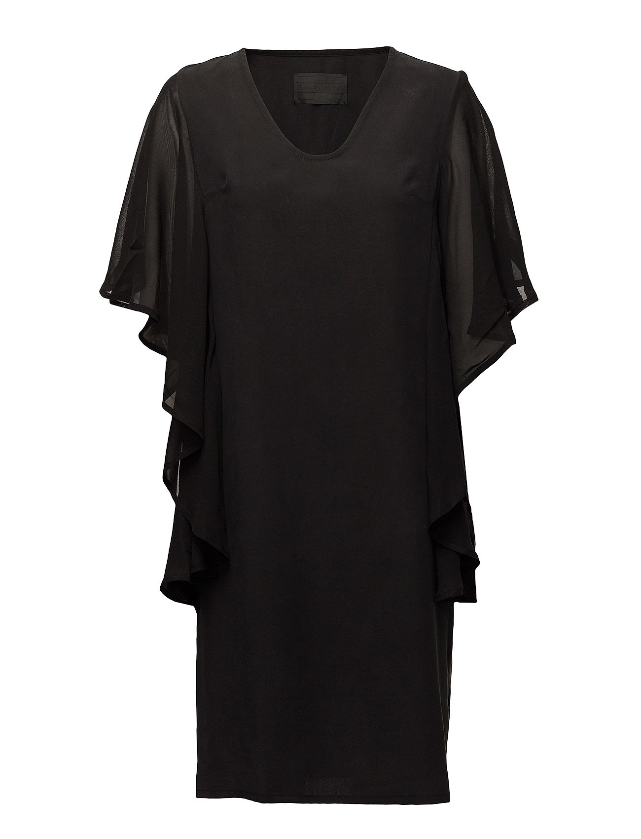 Flounce Dress Jurk Knielengte Zwart Diana Orving diana orving kopen in de aanbieding