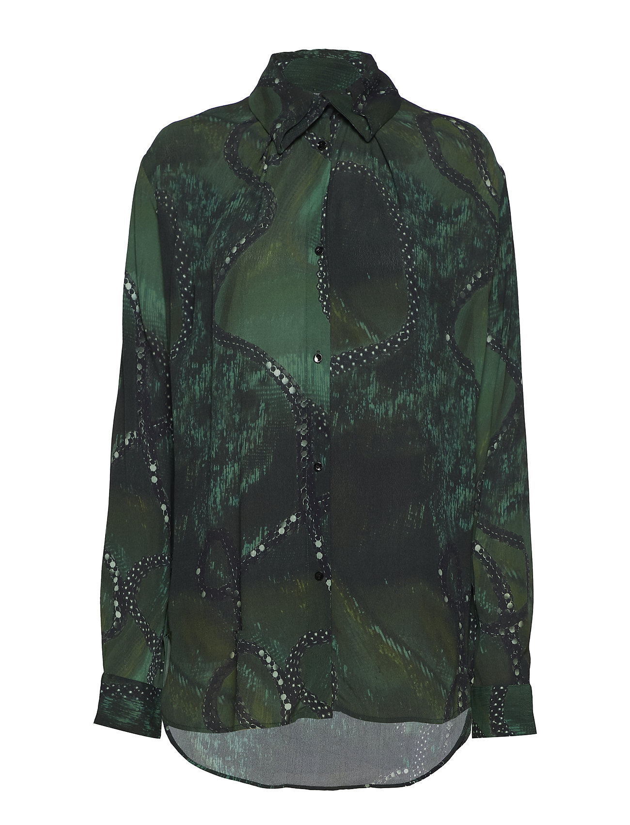 Folded Collar Blouse Lange Mouwen Groen Diana Orving diana orving kopen in de aanbieding