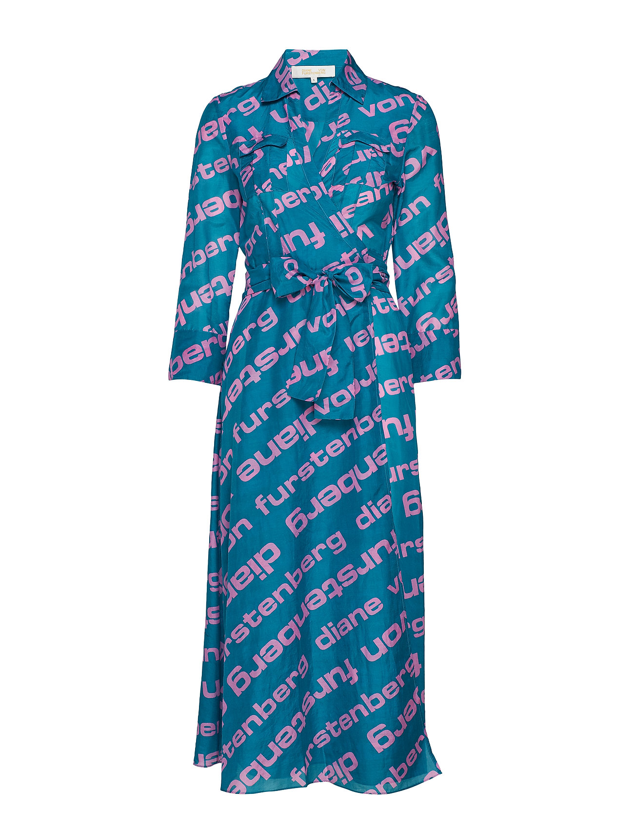 dvf collared wrap dress