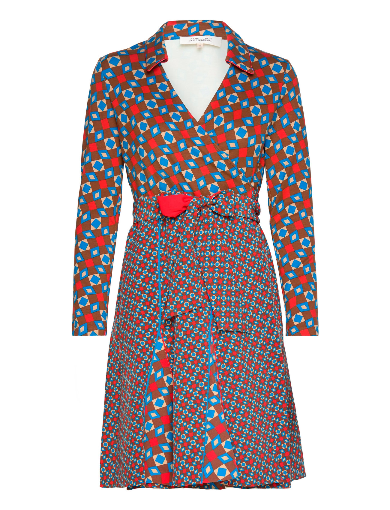 Konsultere Eftermæle Stationær Diane von Furstenberg Dvf Dublin Wrap Dress (Mid/sm Tile Geo Choco),  1871.55 kr | Stort udvalg af designer mærker | Booztlet.com