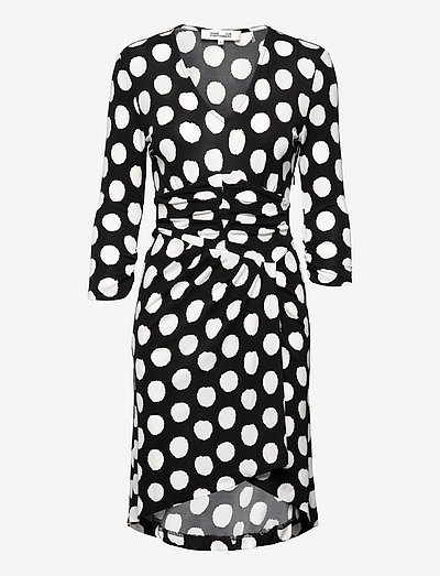 DVF DAVID DRESS - korta klänningar - abstract dot medium black