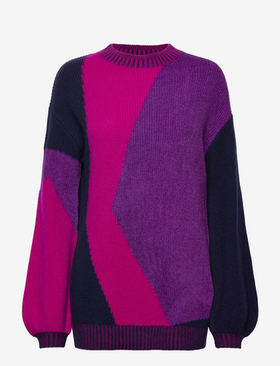 DVF MARC TOP - swetry - colorblock pink