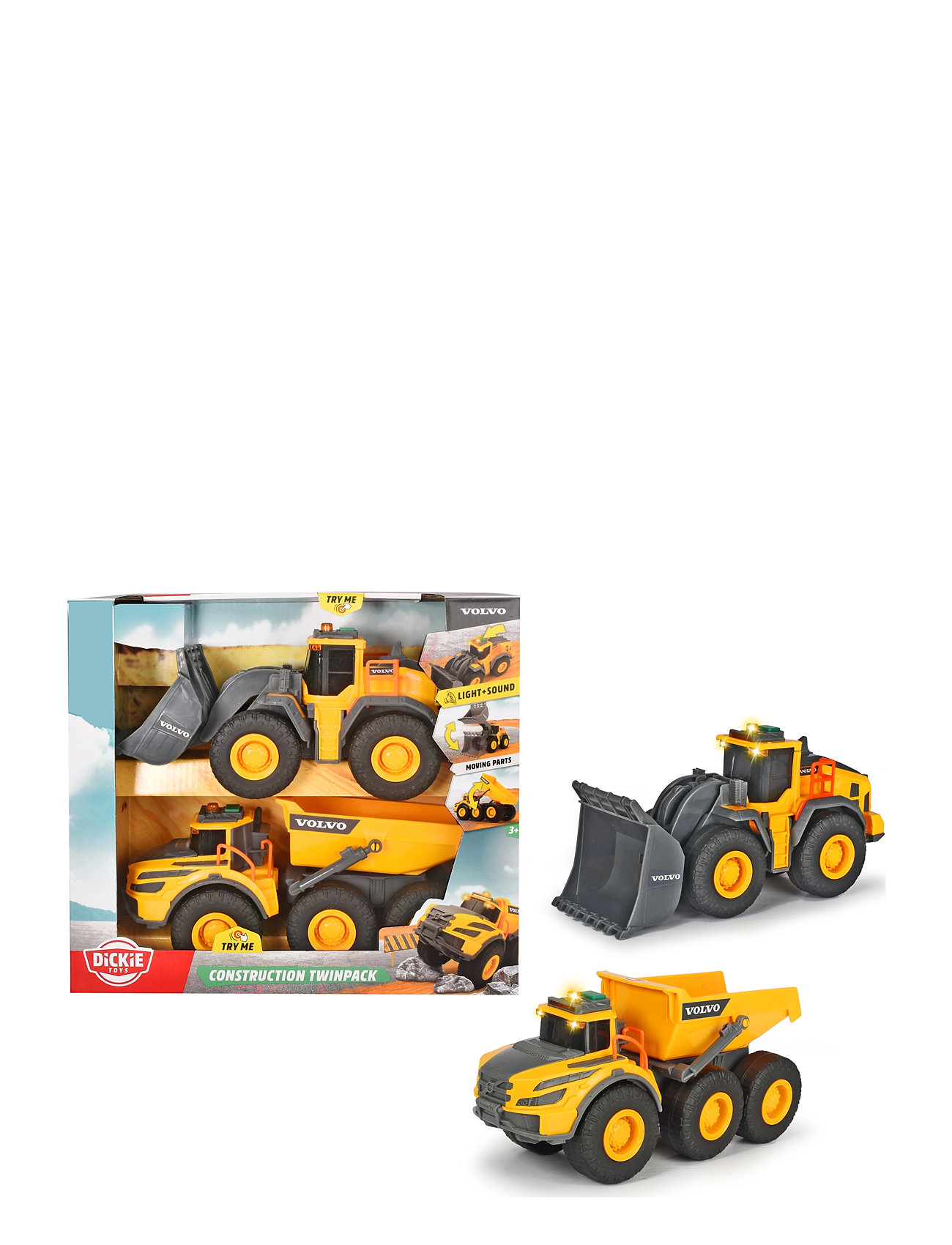 Volvo Construction Twinpack Toys Toy Cars & Vehicles Toy Vehicles Construction Cars Multi/patterned Dickie Toys