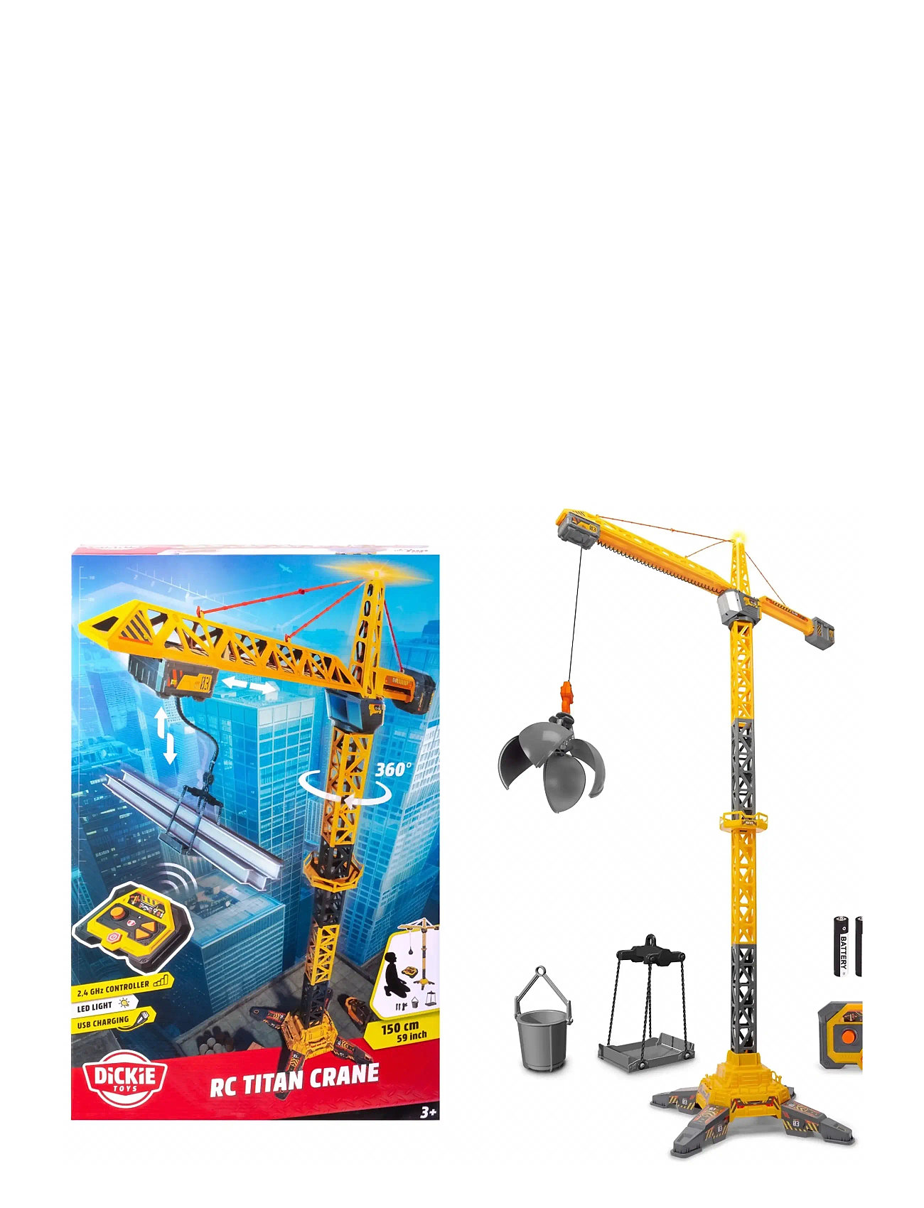 Dickie Legetøj Dickie Legetøj Radio Controlled Titan Crane, One Size, Yellow, Legetøj > Remote Controlled Legetøj, Børn