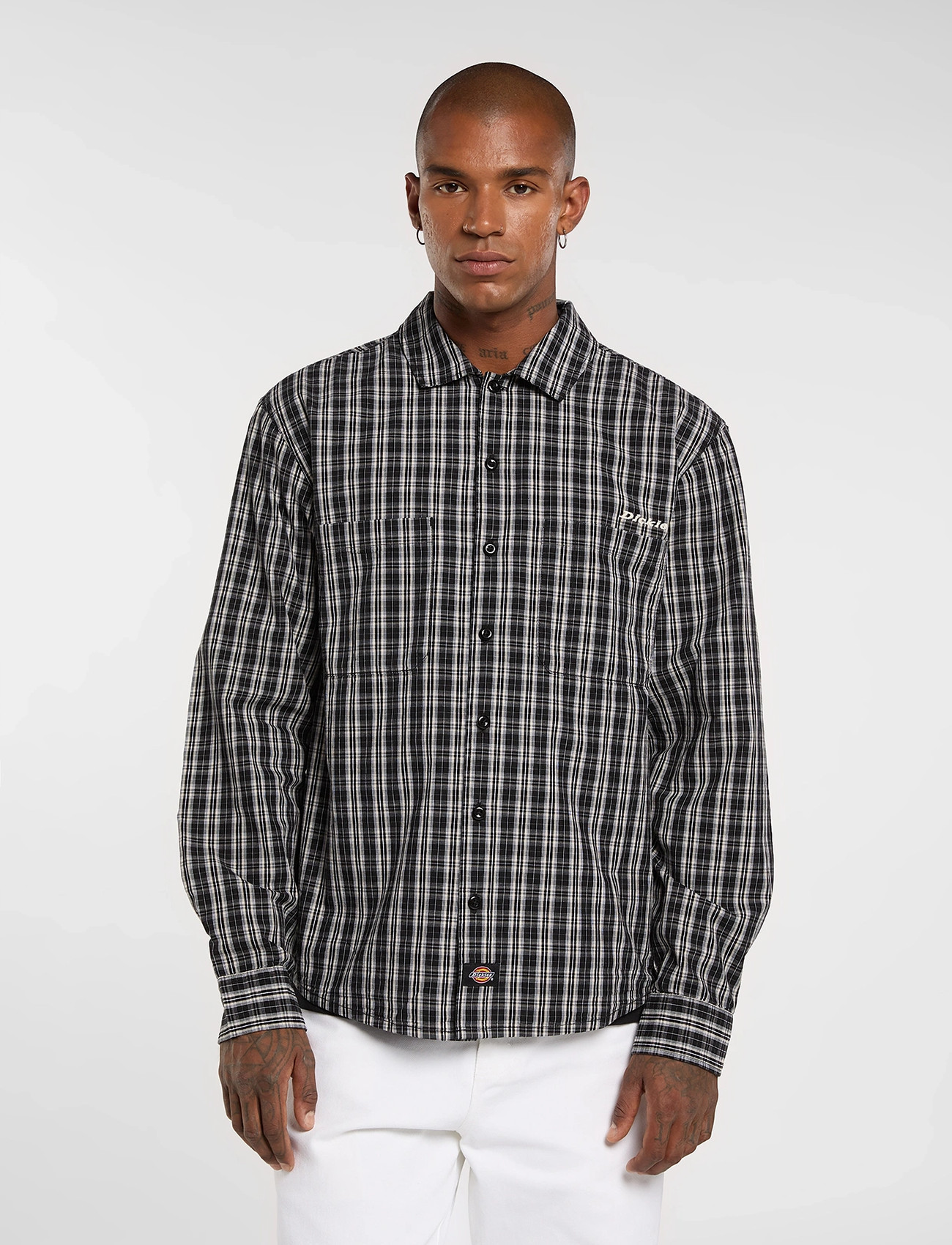 Dickies Wellsville Shirt Ls, L, Black, Skjorter > Afslappet Shirts, Herre