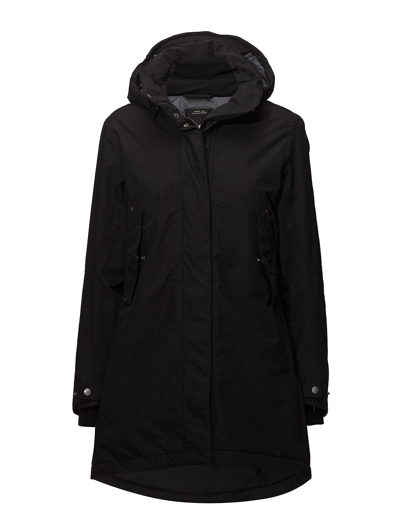 Sara Wns Parka 2 Lange Jas Zwart Didriksons didriksons kopen in de aanbieding