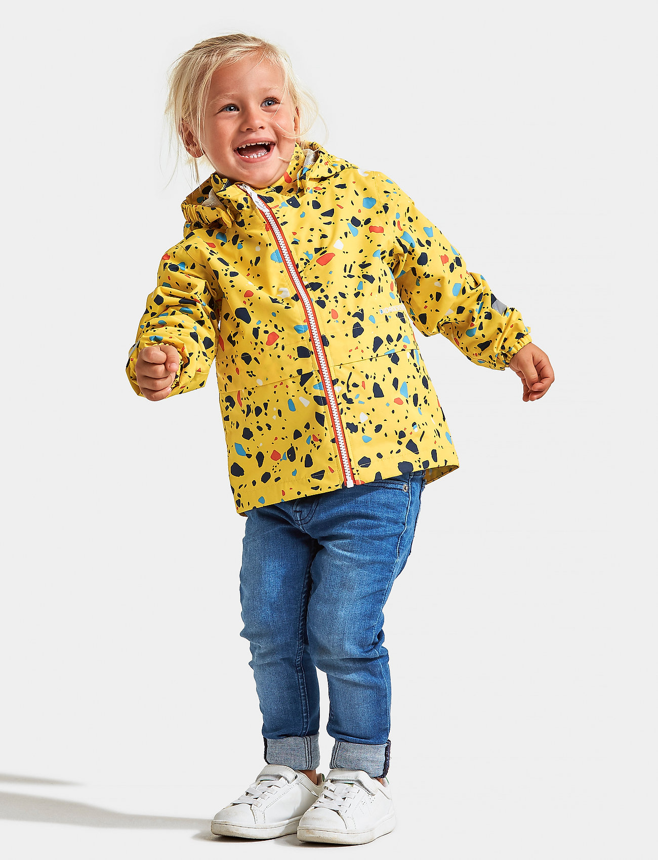 Droppen Pr Kids Jkt (Pollen Yellow Terazzo) (419.40 kr Kjøp Didriksons Droppen Jakke, Navy Terazzo | Jollyroom