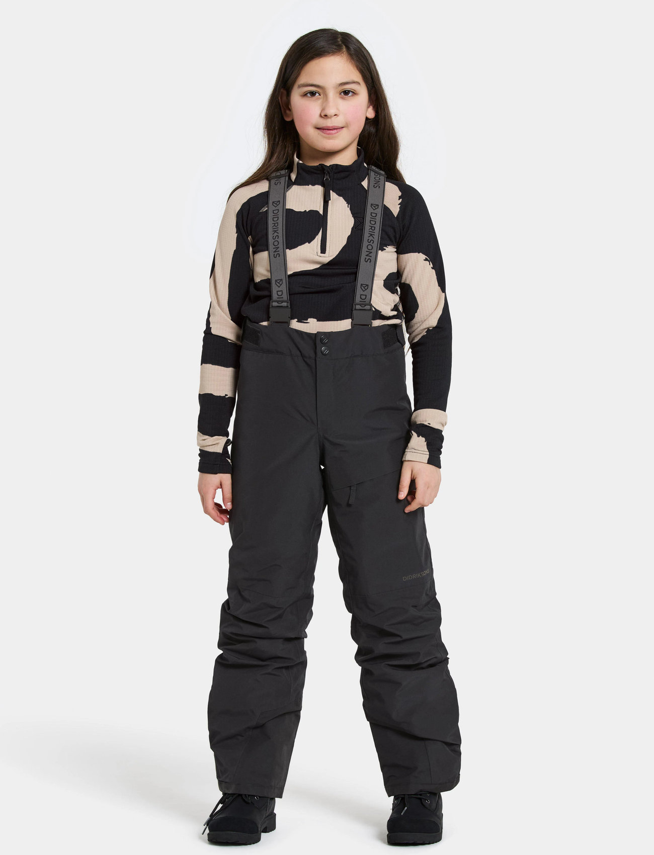 Didriksons Dacit Kids' Pants, 110, Black, Underdele > Outdoor Pants, Børn