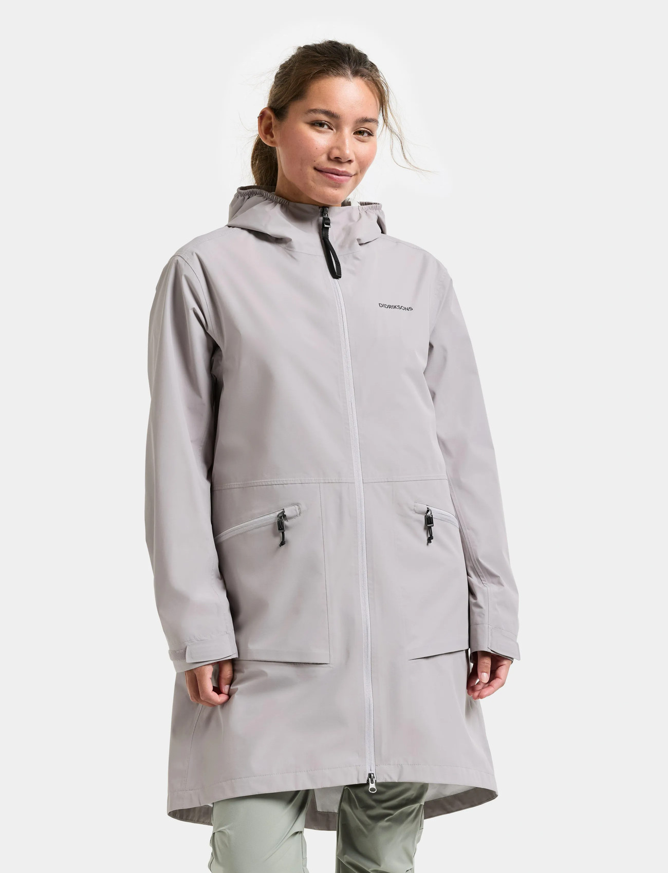 Didriksons Eliana Wns Parka, 36, Grey, Sport Rainwear > Sport Raincoats, Dame