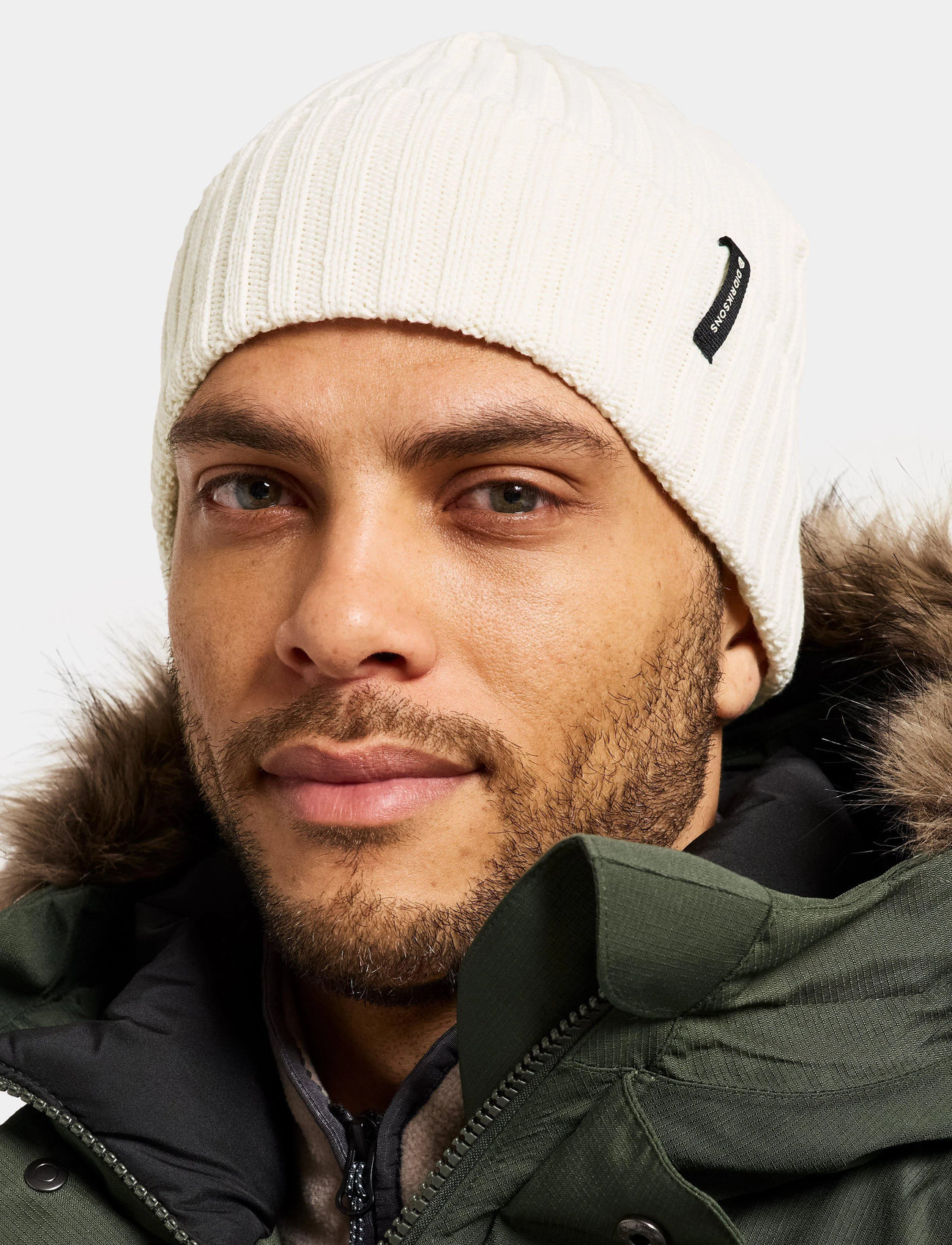 Didriksons Laken Beanie 3, One Size, White, Hovedbeklædning > Huer, Herre