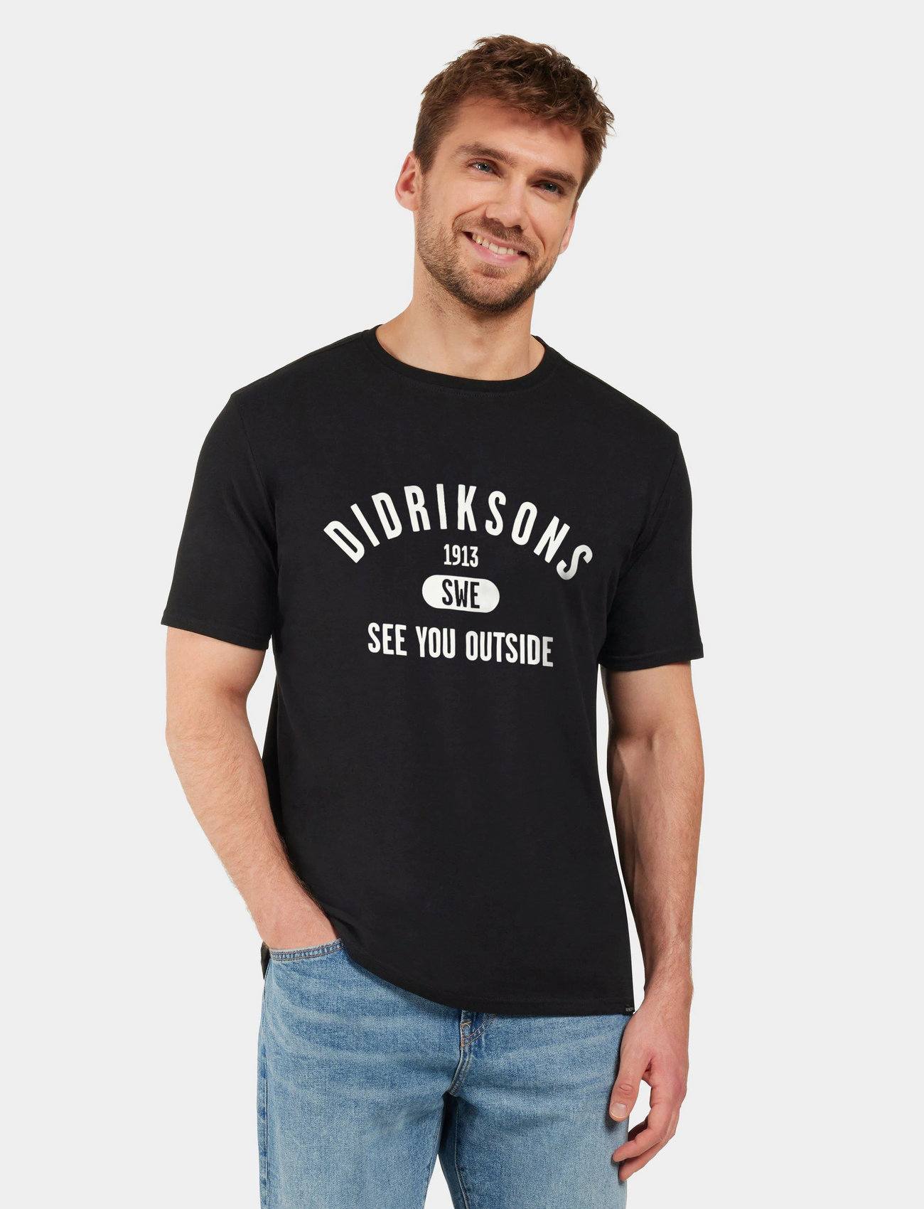 Didriksons Harald Usx T-Sh Col, M, Black, Sport Overdele > Sport T-shirts, Herre