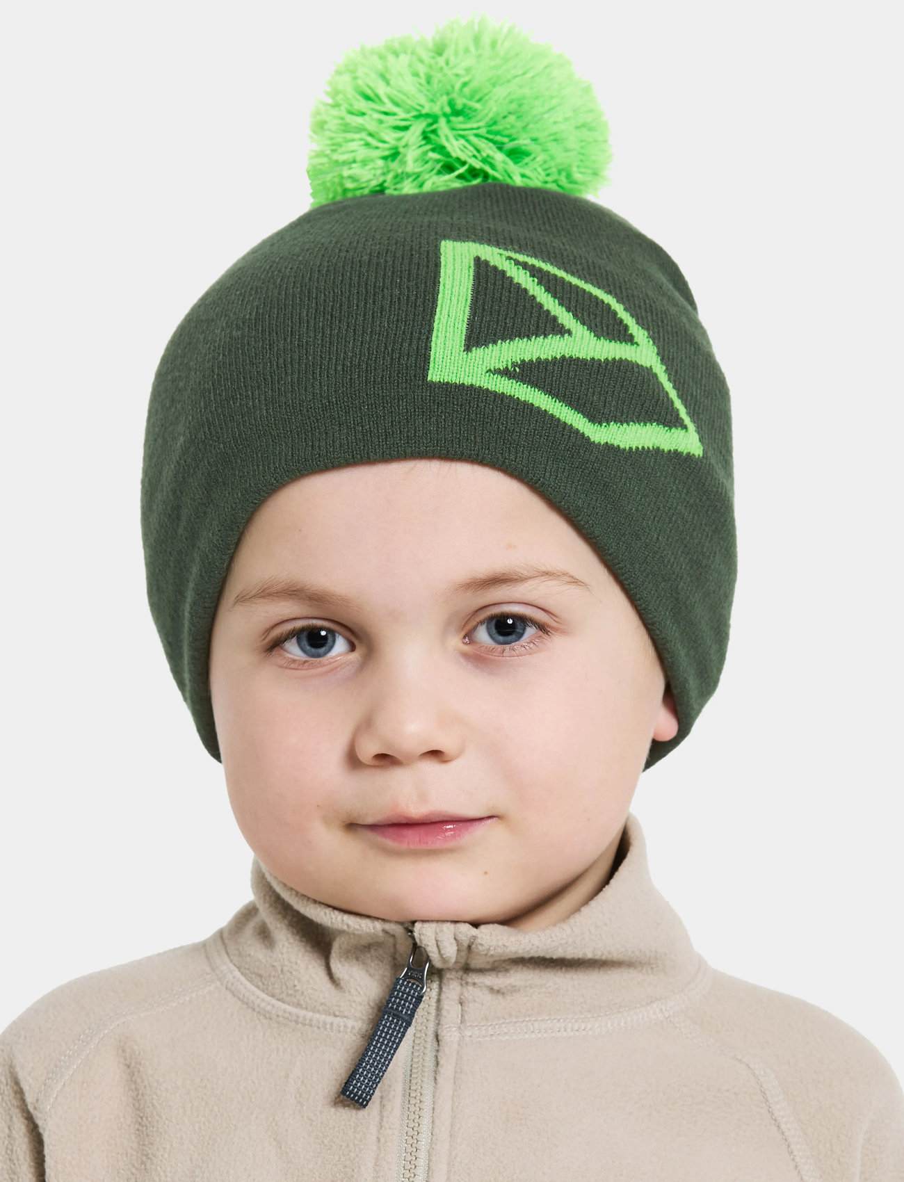 Didriksons Dropi Kids Beanie 2, 6-8, Green, Huer > Beanie, Børn