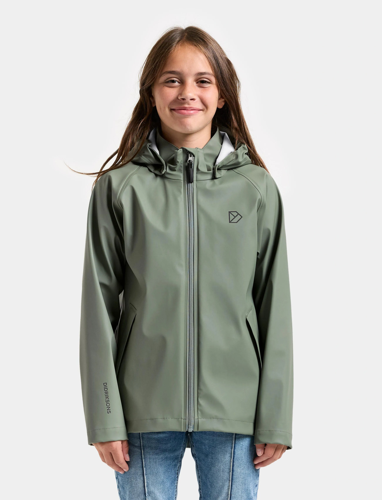 Didriksons Hepta Kids Jkt, 122, Green, Regntøj > Jakker, Børn