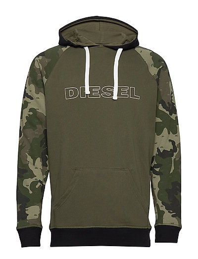 DIESEL Umlt-Brian Sweat-Shirt Hoodie Pullover Grün DIESEL MEN