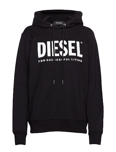 DIESEL F-Gir-Hood-Div-Logo-Fl Sw Hoodie Pullover Schwarz DIESEL WOMEN