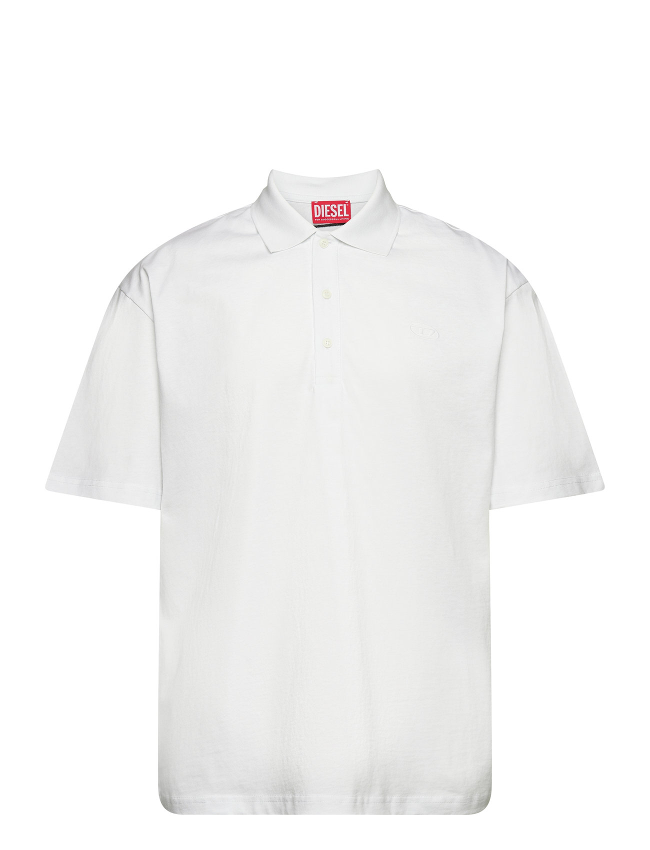T-Vort-Megoval-D Polo Shirt Tops Polos Short-sleeved White Diesel