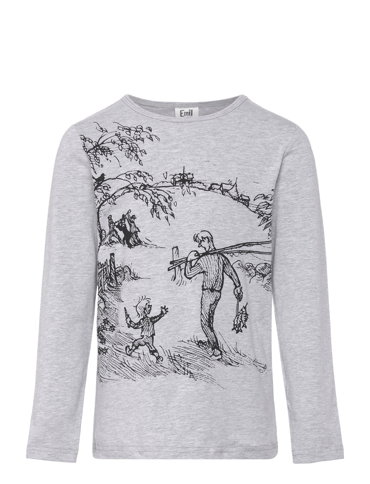 Emil And Alfred Shirt Tops T-shirts Long-sleeved T-Skjorte Grey Emil I Lönneberga