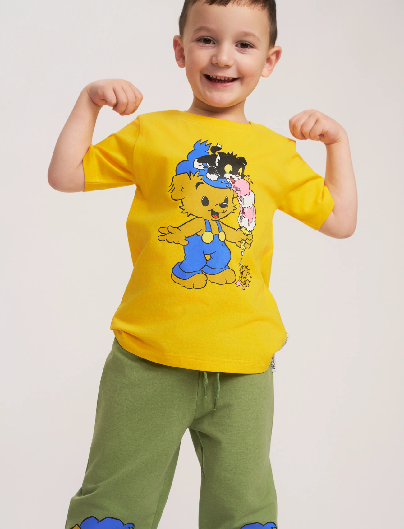 Bamse Glass T-Shirt, 122, Yellow, T-Shirts > Kortærmede, Børn