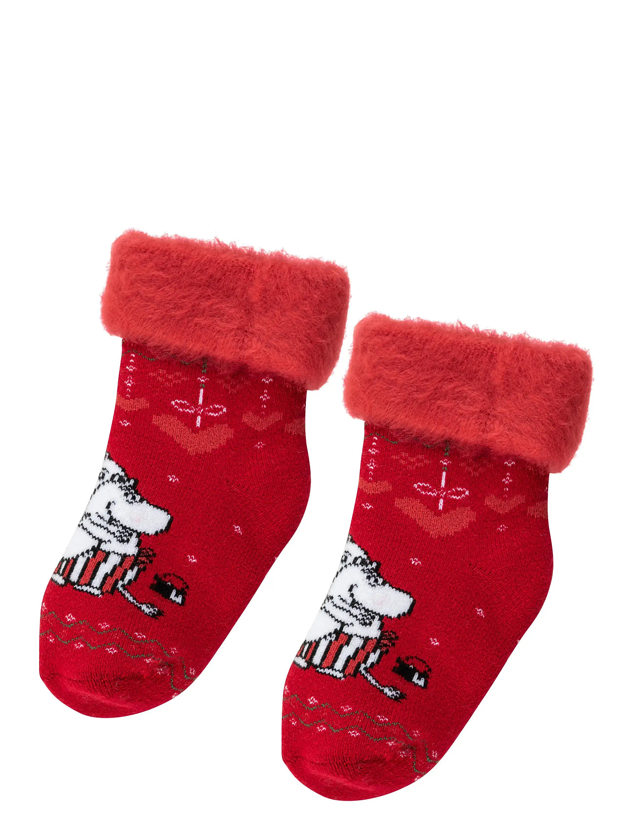 MUMIN Vinterhjärta Fluffiga Sockor, 23/26, Red, Sokker Og Strømpebukser > Babysokker, Børn