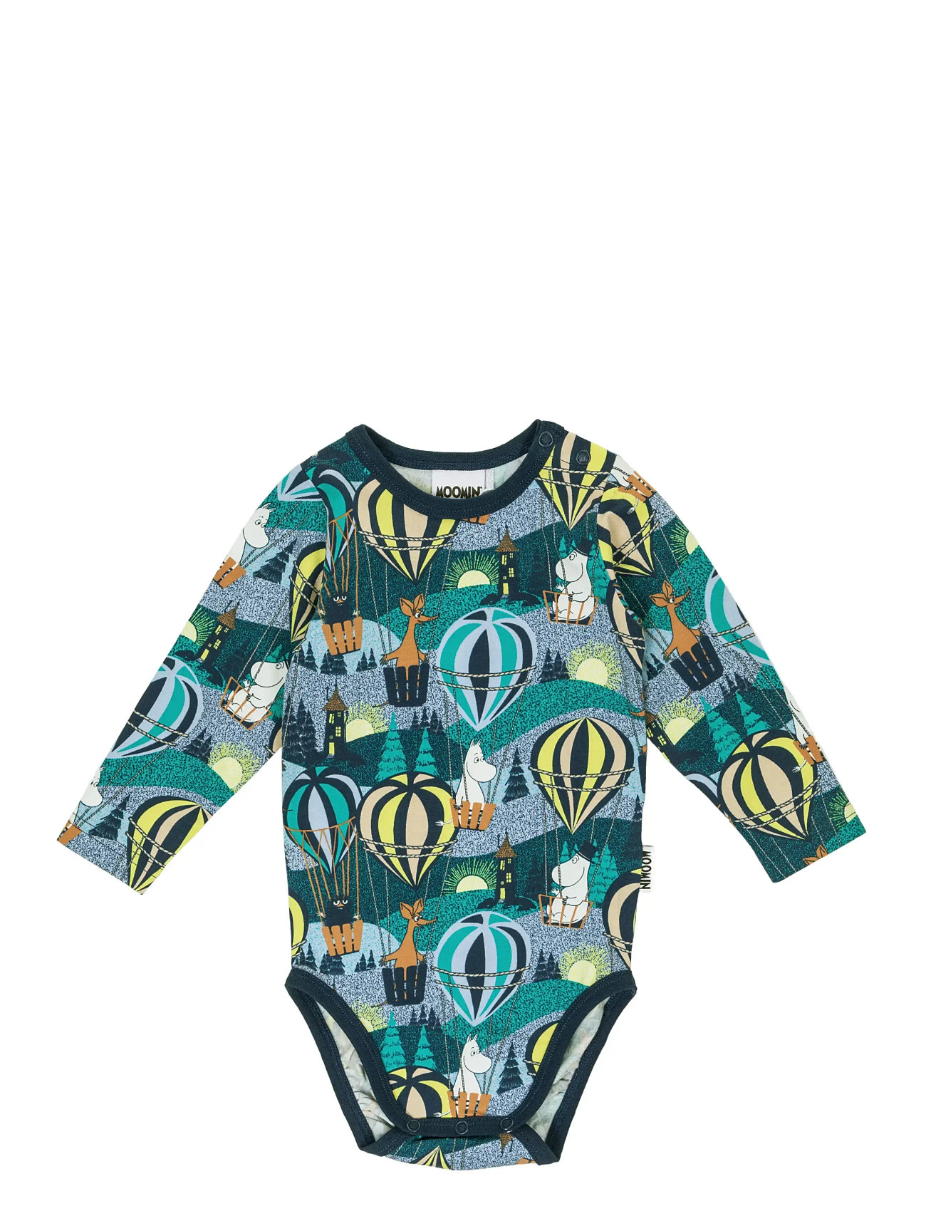 MUMIN Flygtur Body Blå 68, 56, Multi/patterned, Bodys > Langærmede, Børn