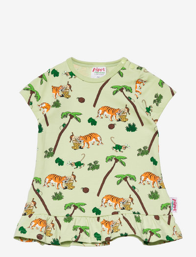 PALM TREE DRESS - short-sleeved baby dresses - green