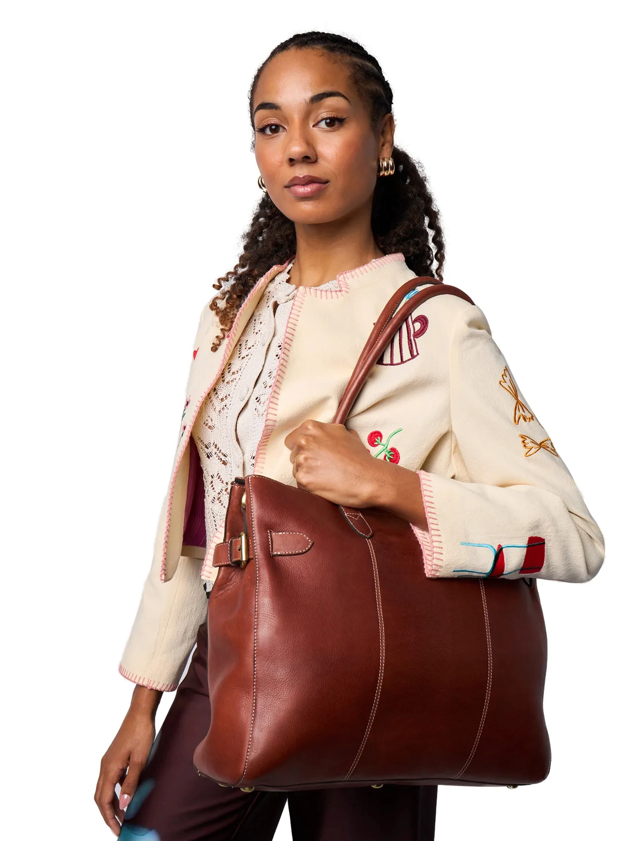 RE:DESIGNED EST 2003 Nellie Big, One Size, Brown, Tasker > Små Skuldertasker-Crossbody-Tasker, Dame