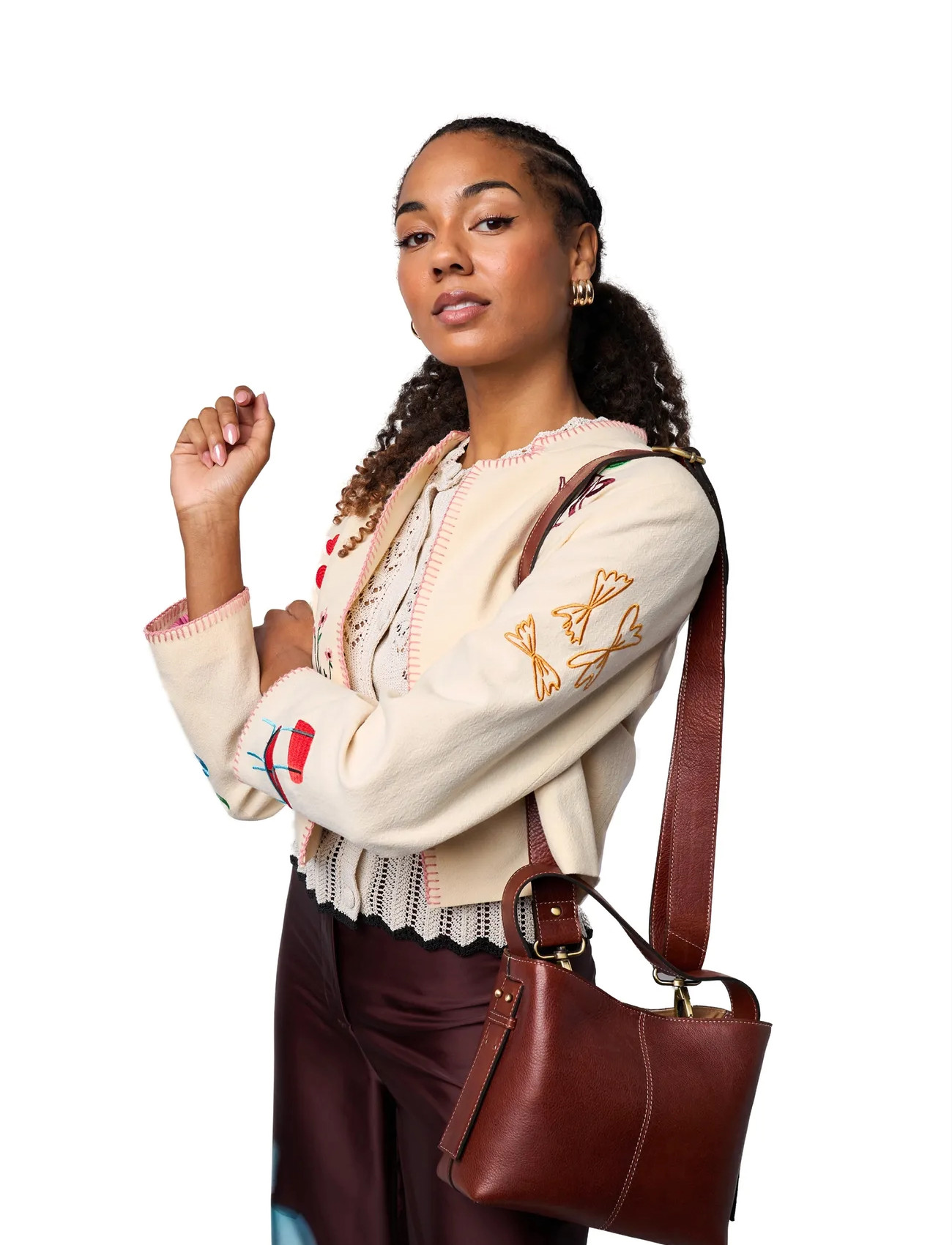 RE:DESIGNED EST 2003 Naya Small, One Size, Brown, Tasker > Små Skuldertasker-Crossbody-Tasker, Dame